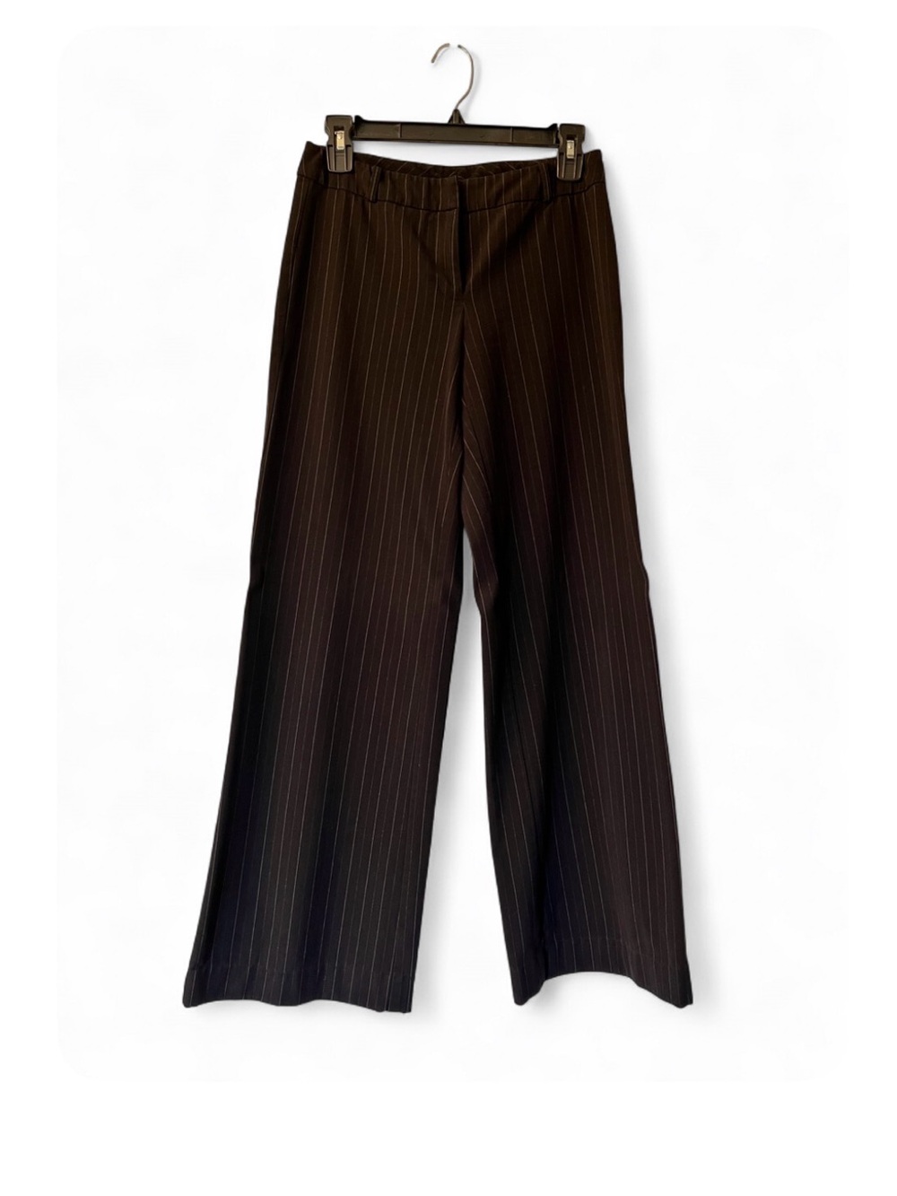 New York and Company Black Pinstripe Wide Leg Slacks Size 2